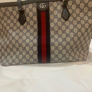 Gucci Ophidia GG Beige and Blue Canvas tote bag